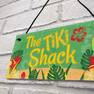 Red Ocean The Tiki Shack Hanging Bar Pub Plaque Cocktails Beach Decoration Sign Friendship Gift