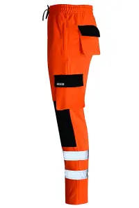 MS9 Mens Cargo Combat Work Trouser Tracksuit Jogging Bottoms Pants Joggers H10, Orange - L