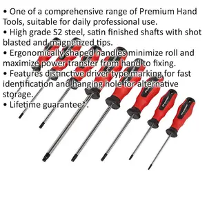 8 PACK Premium S2 STEEL Soft Grip Screwdriver Set TRX Star Security Various Size