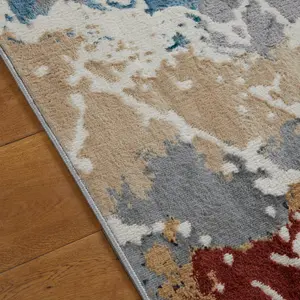 Modern Abstract Multi Easy to Clean Contemporary Rug for Living Room and Dining Room-80cm X 150cm