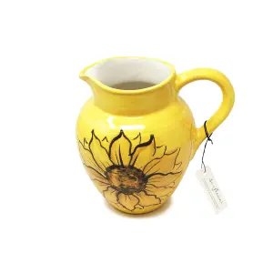 Sunflower Hand Painted Ceramic Yellow Kitchen Dining Large Pourer Jug (H) 21cm