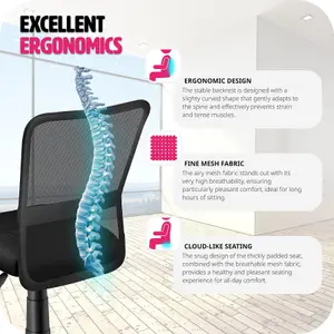 Office Chair Patrick - ergonomic shape, comfortable padding, stepless height adjustment - black