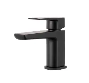 Aquarius Hydro Mini Mono Basin Mixer Tap inc Waste Matt Black