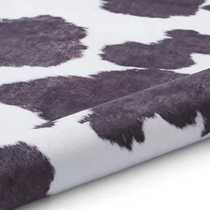 Cowhide Rug, Black White Abstract Rug, 2mm Thick Animal Print Luxurious Rug, Modern Rug for & Dining Room-155cm X 195cm