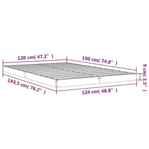 Bed Frame Solid Wood Gray / Small Double (4')