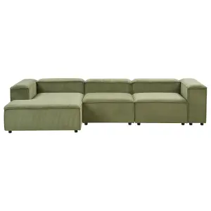 Right-Hand Corner Sofa ARDAL Green Corduroy Right Hand