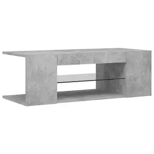 Berkfield TV Cabinet with LED Lights Concrete Grey 90x39x30 cm