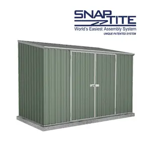 Absco 3m x 1.52m Space Saver Metal Shed Green / No