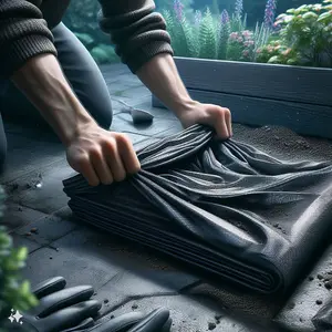 4m by 10m Dihl Weed Membrane Folded Black Polypropylene Weed Membrane