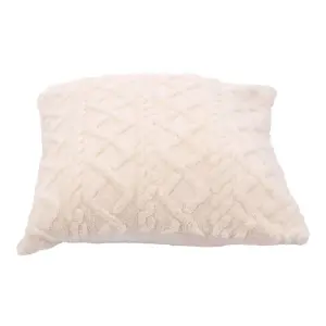 Plush Throw Pillow with Pillow Insert White 50cm x 50cm