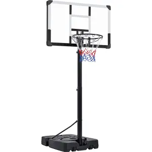 Yaheetech Black Portable Basketball Hoop with Wheels