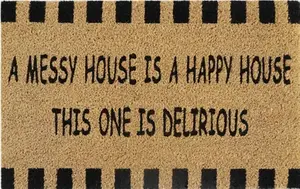 Door Mat Doormats Non Slip Natural Coir Welcome Indoor Outdoor Home Garden Mats A messy house is a happy house