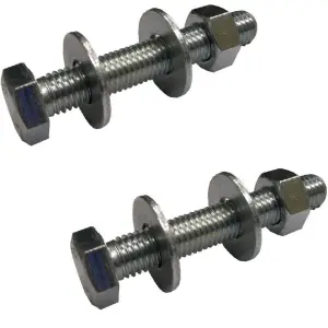 Pack of 2 Hexagonal Nuts Washers & Screw Bolts Grade 8.8 Zinc Plated Threaded Design Mechanical Work