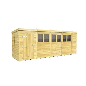 DIY Sheds 18x5 Pent Shed - Single Door With Windows