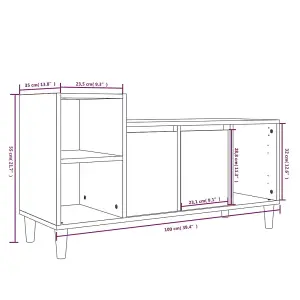 Berkfield TV Cabinet Smoked Oak 100x35x55 cm Engineered Wood