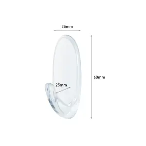 3M Command Medium Clear Hook (Holds)900g, Pack of 2