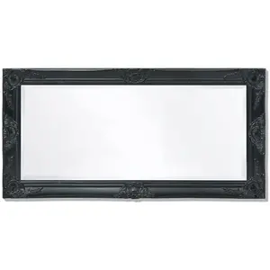 Berkfield Wall Mirror Baroque Style 100x50 cm Black