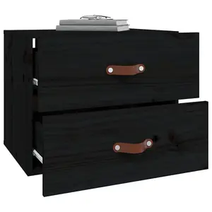 Berkfield Wall-mounted Bedside Cabinets 2 pcs Black 50x36x40 cm