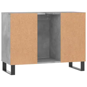 Berkfield Bathroom Cabinet Concrete Grey 80x33x60 cm Engineered Wood