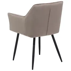 Set of 2 Dining Chairs JASMIN Velvet Taupe