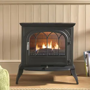 Focal Point Leirvik Flueless Black Gas Stove FPFBQ593