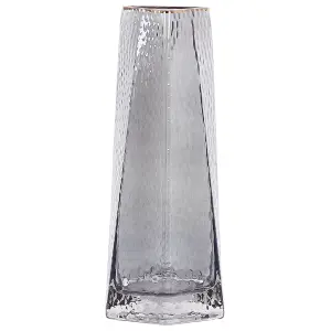 Beliani Modern Flower Vase LILAIA Glass Grey