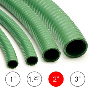 10M Reinforced Suction & Discharge Drain Pump Hose Wolf 2" (51mm) PVC Pipe for Flood Water, Ponds