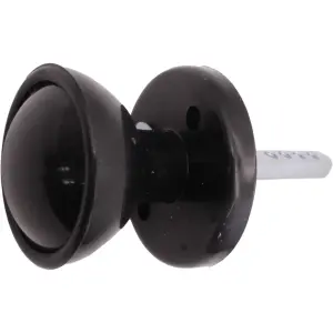 Black Rim Mortice Knob Plastic 50mm