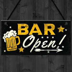 Red Ocean BAR OPEN Sign Vodka Plaque Garden Shed Pub Bar Man Cave Sign Friendship Gift