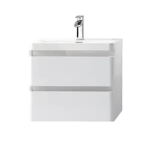 Bridge 600mm Single Bathroom Vanity with Semi-Recessed Basin Gloss White