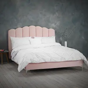 Willow Double Bed Pink W 141 x L 207.5 x H 125 cm