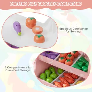 Costway Farmers Market Play Set Grocery Store for Kids w/Food Accessories