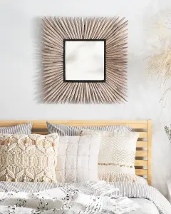 Wall Mirror SASABE Wood Light Wood