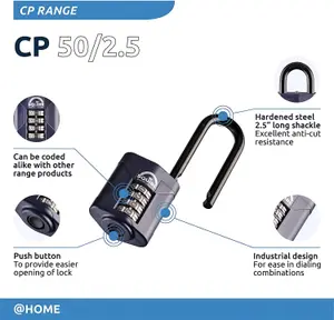 Squire Blue Steel Combination Padlock (H)130mm (W)48mm