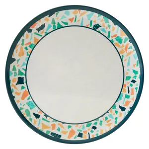 Interiors by Premier Assorted Terrazzo Dinner Plate, Durably Constructed Round Plate, Versatile Patterned Plate, Food Plate