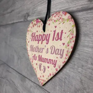 Red Ocean First Mothers Day Gift 1st Mothers Day Card Wooden Heart Mummy Gift Mum Gift Keepsake Plaque