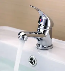 Keenware KBT-554 Albany Brass Modern Basin Mixer Tap: Chrome