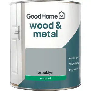 GoodHome Brooklyn Eggshell Metal & wood paint, 750ml