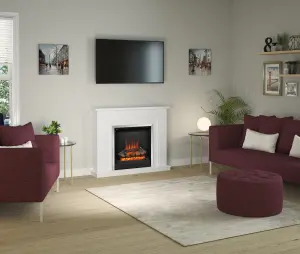 Be Modern Evelina Black & white Inset Electric Fire suite