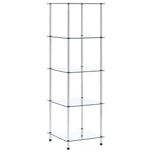 Berkfield 5-Tier Shelf Transparent 40x40x130 cm Tempered Glass