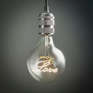 ValueLights Vintage Style 2w LED ES E27 Edison Screw Word Script Love Design Clear Light Bulb - Love