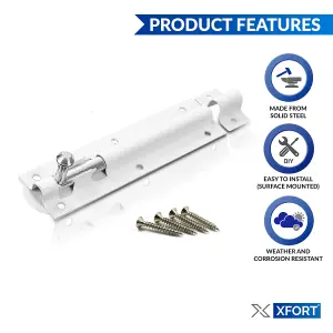 XFORT 2 Pack Tower Bolt White 150mm (6")