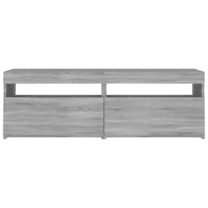 Berkfield TV Cabinet with LED Lights Grey Sonoma 120x35x40 cm