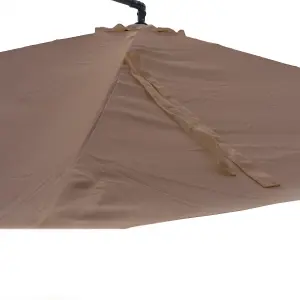 KCT Garden Parasol 3m Large Mocha Cantilever with Protective Cover