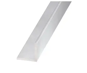 CQFD Gris Silver effect Anodised Aluminium Equal L-shaped Angle profile, (L)2.5m (W)10mm (D)10mm (T)1mm