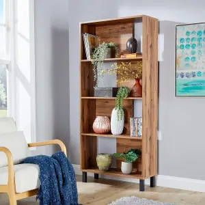 Home Source Newton Oak Effect 4 Tier Bookcase