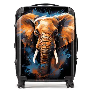 Splashart Elephant Blue Suitcase - Large