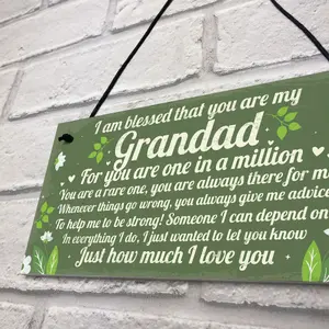 Red Ocean Gifts For GRANDAD Birthday Christmas Hanging Plaque Grandad Gifts From Grandchildren