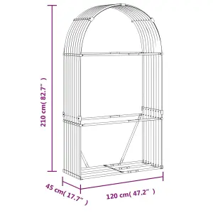 Log Holder Light Brown 120x45x210 cm Galvanised Steel