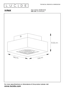 Lucide Xirax Modern Ceiling Spotlight - LED Dim to warm - GU10 - 1x5W 2200K/3000K - Black